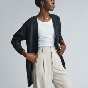 Everlane The Oversized Alpaca Cardigan / Heathered Black / Medium